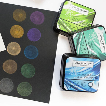 Metallic Pigment Ink Pad Mojito / Tinta Metálica Para Sellos Verde Tinta para Sellos Lisa Horton Crafts