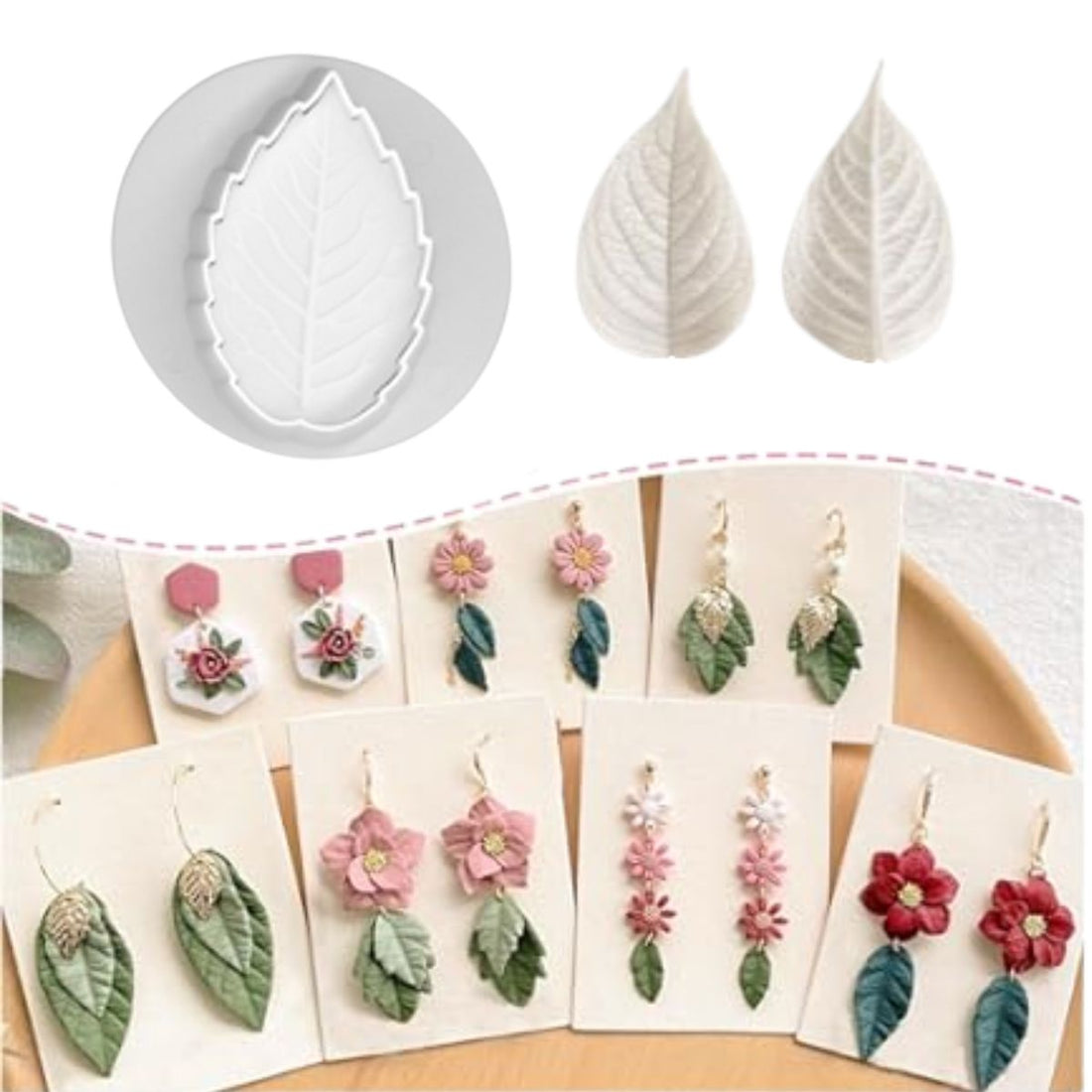 Embossing Cutters Leaves / Cortadores de Hojas con Eyector Herramientas para Modelado Lisa Pavelka