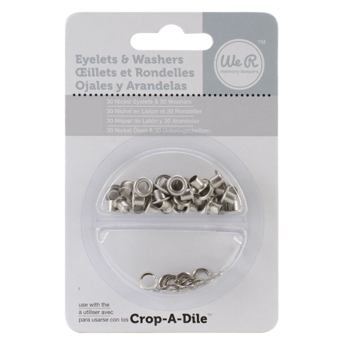 Eyelets &amp; Washers Standard Nickel / Ojillos y Arandelas Níquelados Adornos / Embellishments We R Memory Keepers