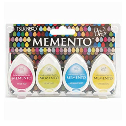 Memento Dew Drop Dye Ink Pads Beach Party / Set de 4 Tintas Colores de Playa Tintas TSUKINEKO