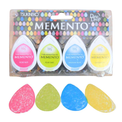 Memento Dew Drop Dye Ink Pads Beach Party / Set de 4 Tintas Colores de Playa Tintas TSUKINEKO