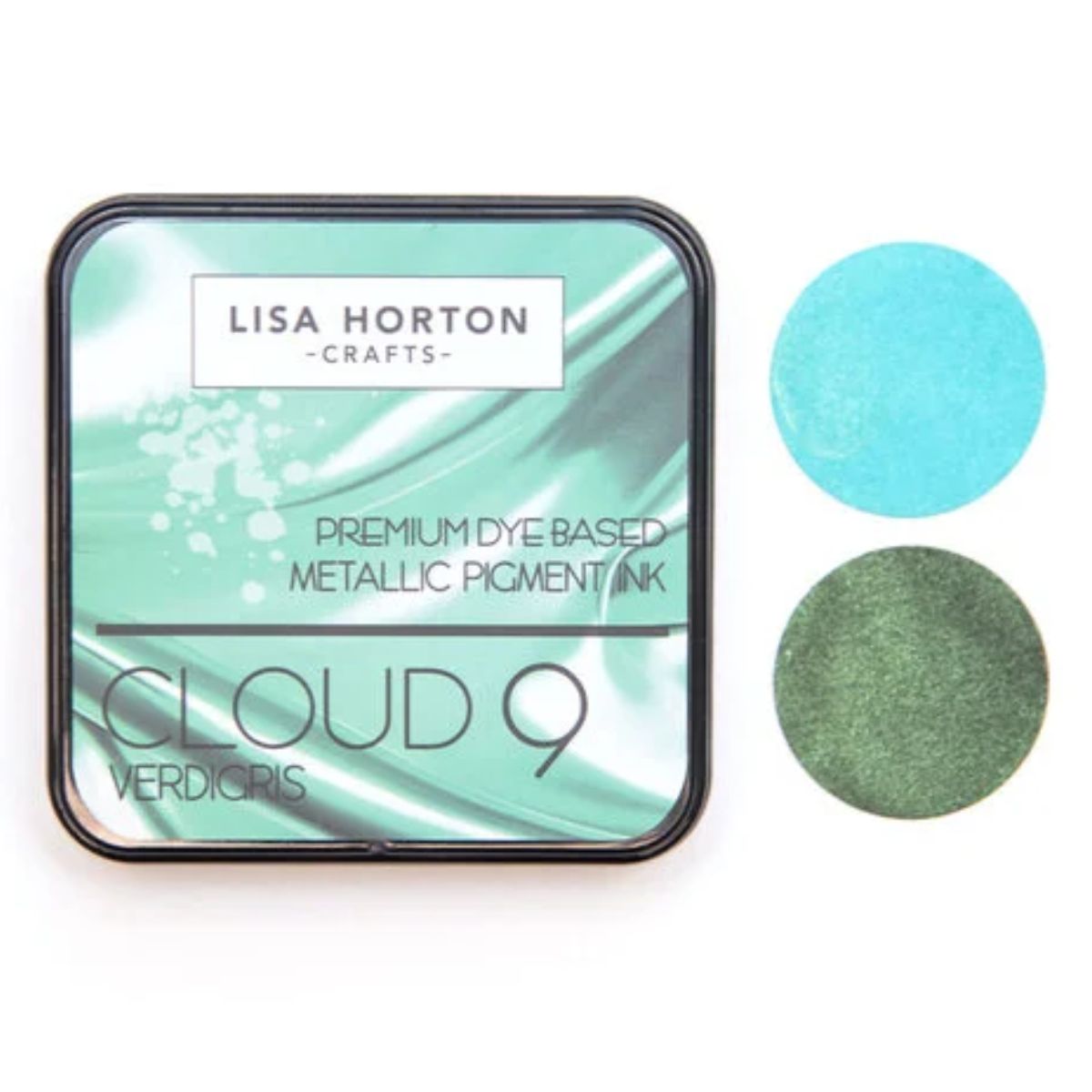 Metallic Pigment Ink Pad Verdigris / Tinta Metálica Para Sellos Verde Aqua Tinta para Sellos Lisa Horton Crafts
