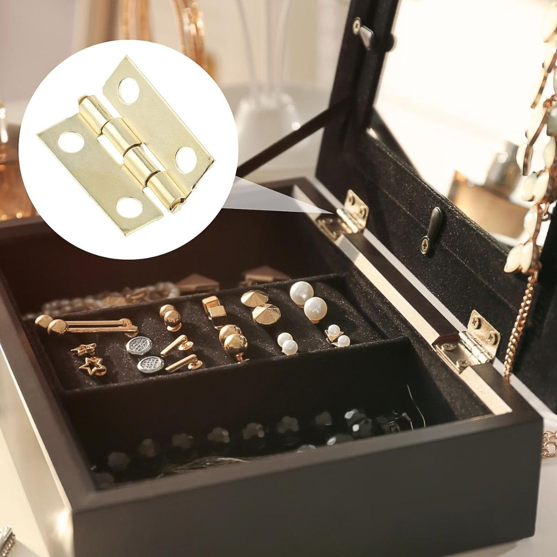 Mini Bisagras Metálicas Plateadas Accesorios Hobbees