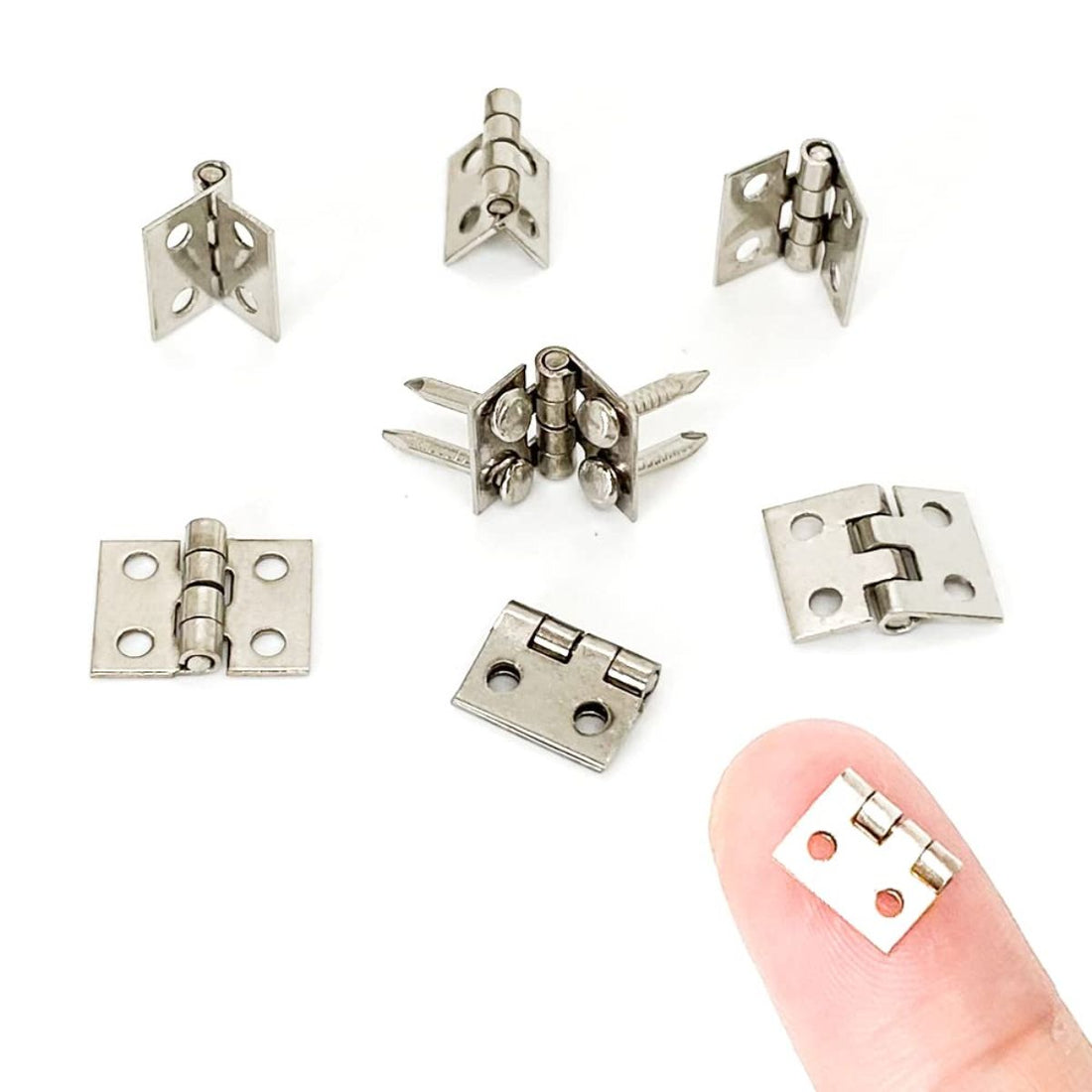 Mini Bisagras Metálicas Plateadas Accesorios Hobbees