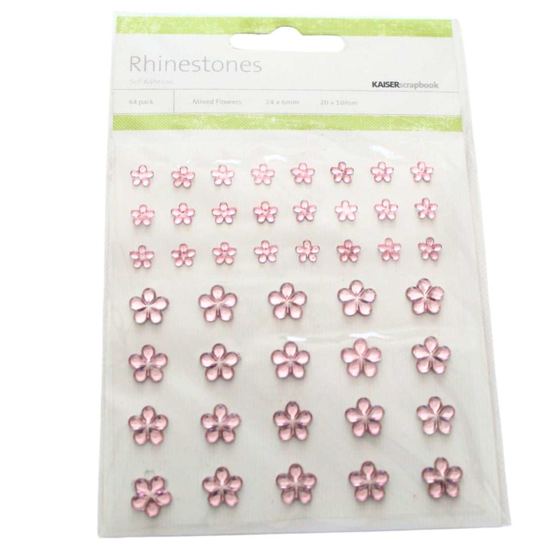 Self-adhesive Flower Rhinestones Pink / Estampas de Flores Rosa Adornos / Embellishments Kaiser Craft