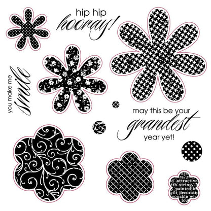 Hooray Bouquet Stamps / Sellos de Polímero de Flores Sellos Close to My Heart