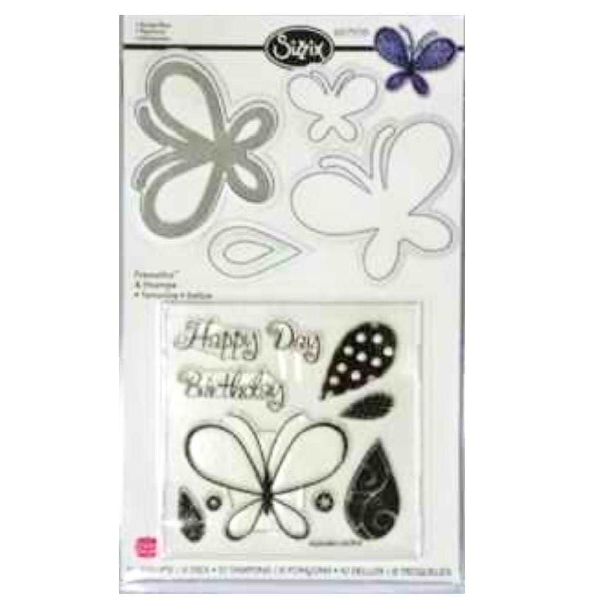 Butterflies Dies &amp; Stamps / Set de Suajes y Sellos de Polímero de Mariposas Dados de Corte / Suajes / Troqueles Sizzix