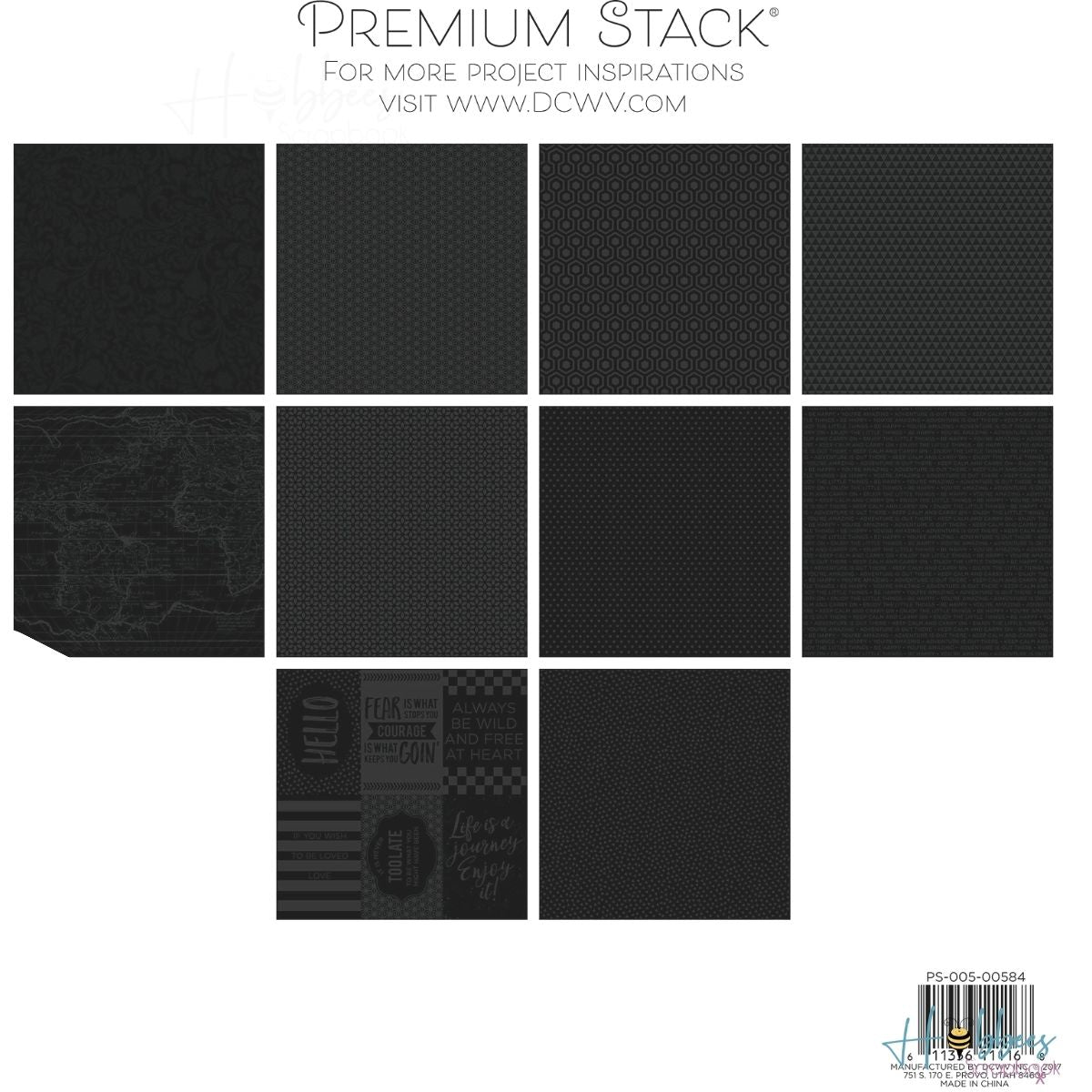 Cardstock Pad Le Noir w Gloss / Block de Cartulina Negra con Brillo UV Papel DCWV