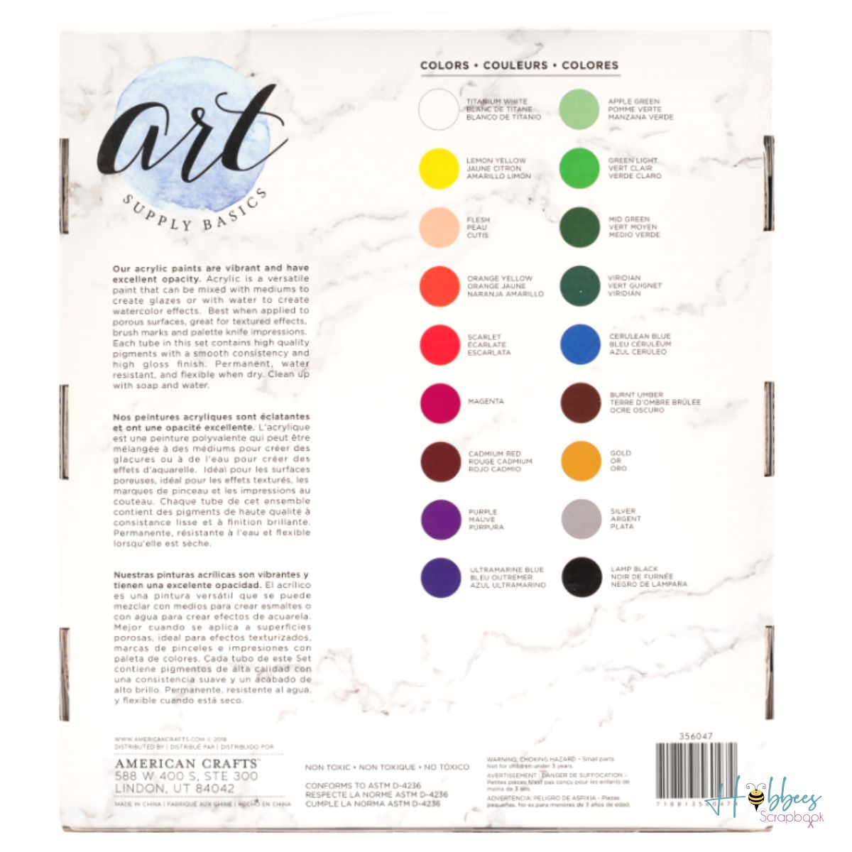 Acrylic Paint Set / Set de 18 Tubos de Pintura Acrílica Acrìlicos Art Supply Basics