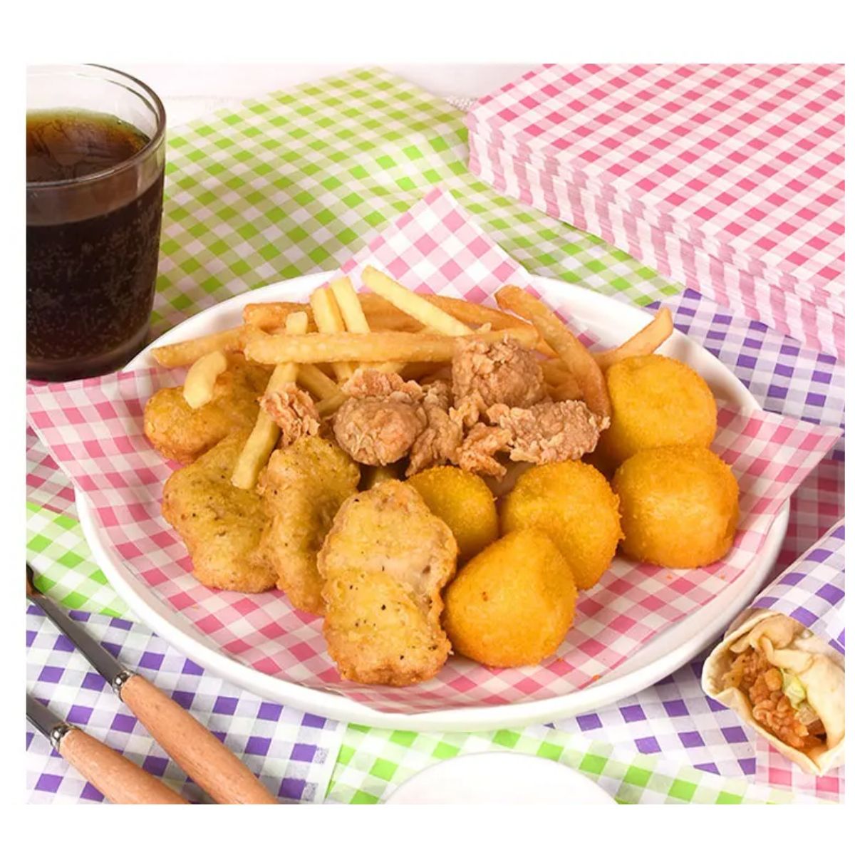 80 Hojas de Papel Vegetal Grado Alimenticio Cuadros Repostería Hobbees