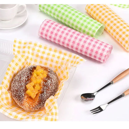 80 Hojas de Papel Vegetal Grado Alimenticio Cuadros Repostería Hobbees