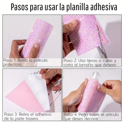 Hoja de Cristales Autoadhesiva Color Blanco Adornos / Embellishments Hobbees