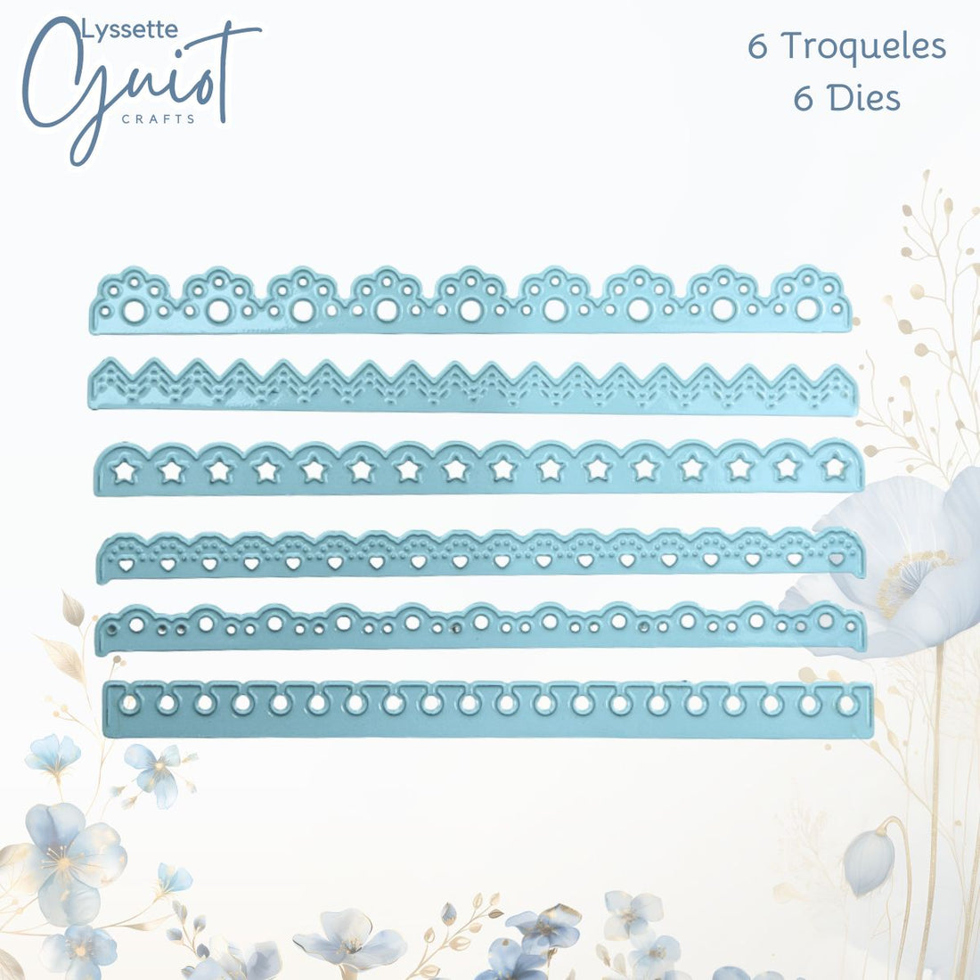 Set de Troqueles de Bordes Decorativos Dados de Corte / Suajes / Troqueles Lyssette Guiot Crafts