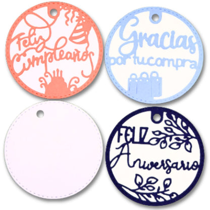 Set de Troqueles Etiquetas Circulares Dados de Corte / Suajes / Troqueles Lyssette Guiot Crafts