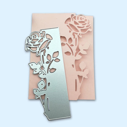 Troquel de Borde de Rosa Floral con Tallos Dados de Corte / Suajes / Troqueles Lyssette Guiot Crafts