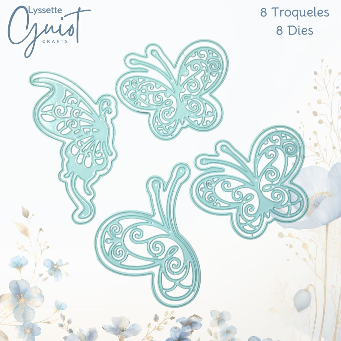 Troquel de Mariposas Caladas con Sombra Dados de Corte / Suajes / Troqueles Lyssette Guiot Crafts