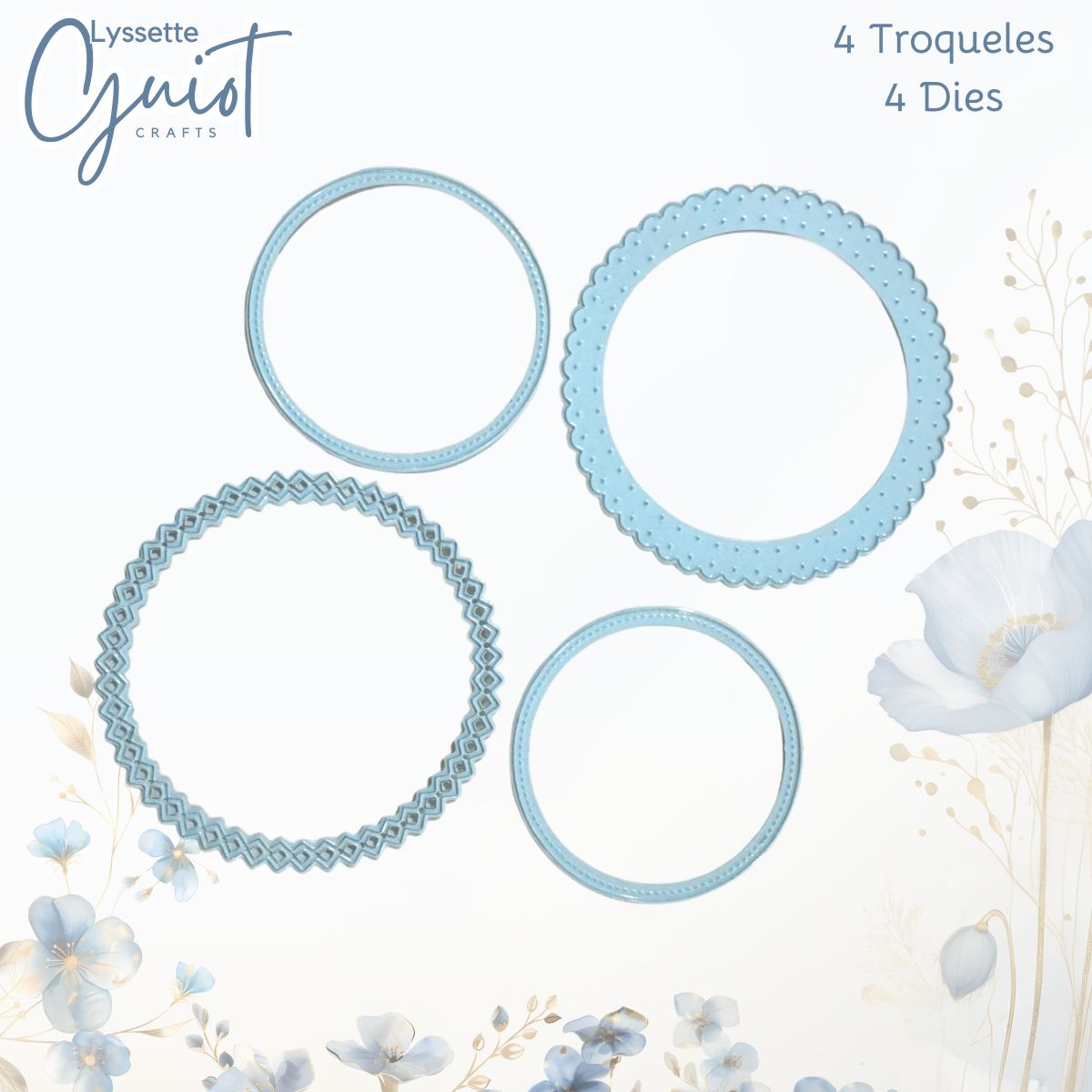 Troquel Círculos con Costuras Simuladas Dados de Corte / Suajes / Troqueles Lyssette Guiot Crafts