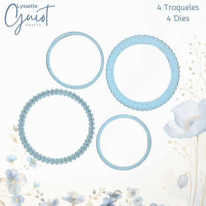 Troquel Círculos con Costuras Simuladas Dados de Corte / Suajes / Troqueles Lyssette Guiot Crafts
