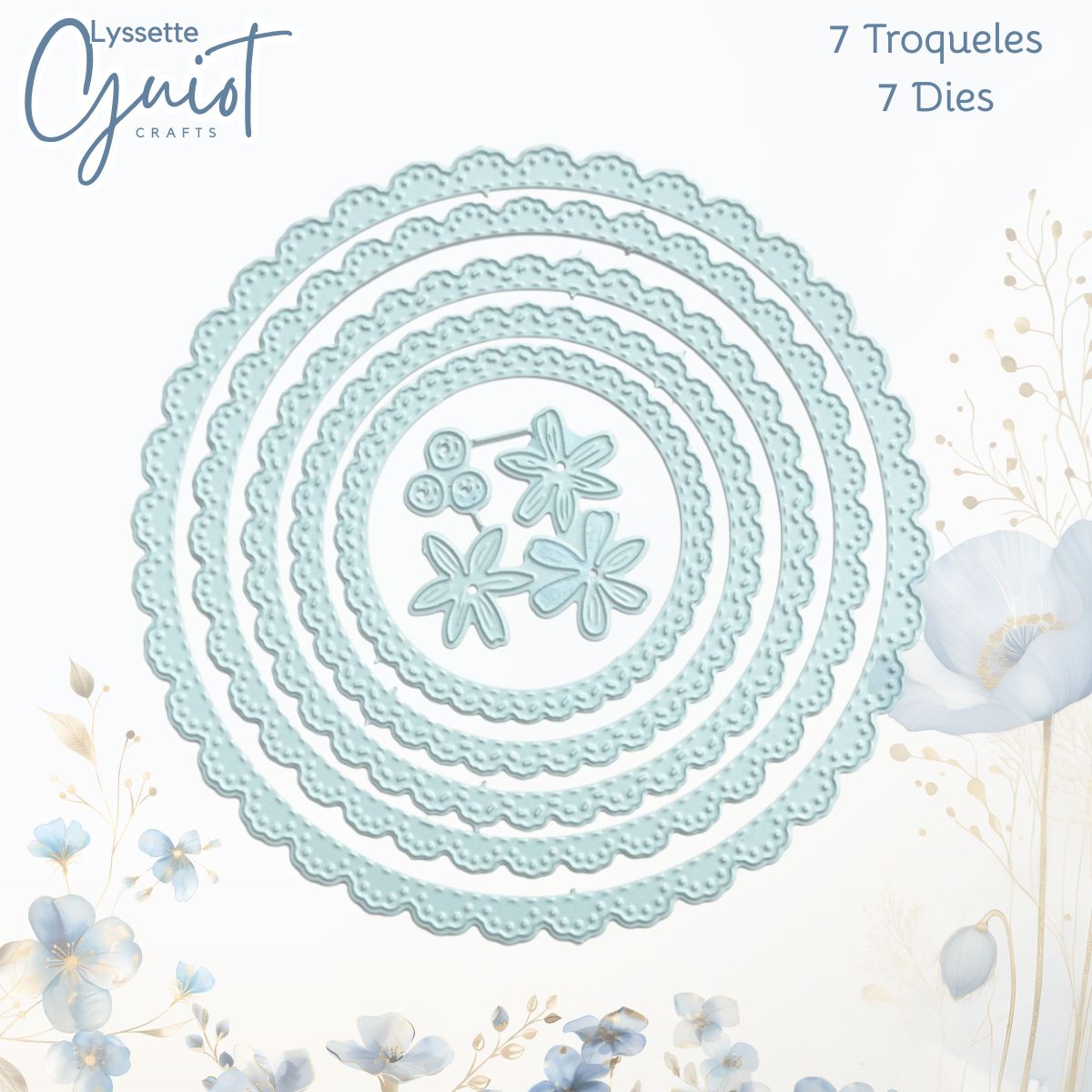 Troquel Círculos de Encaje con Puntadas Dados de Corte / Suajes / Troqueles Lyssette Guiot Crafts