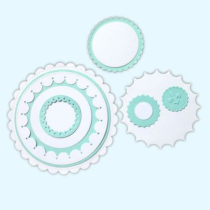 Troquel de Círculos Escalopa Regular e Invertida Dados de Corte / Suajes / Troqueles Lyssette Guiot Crafts