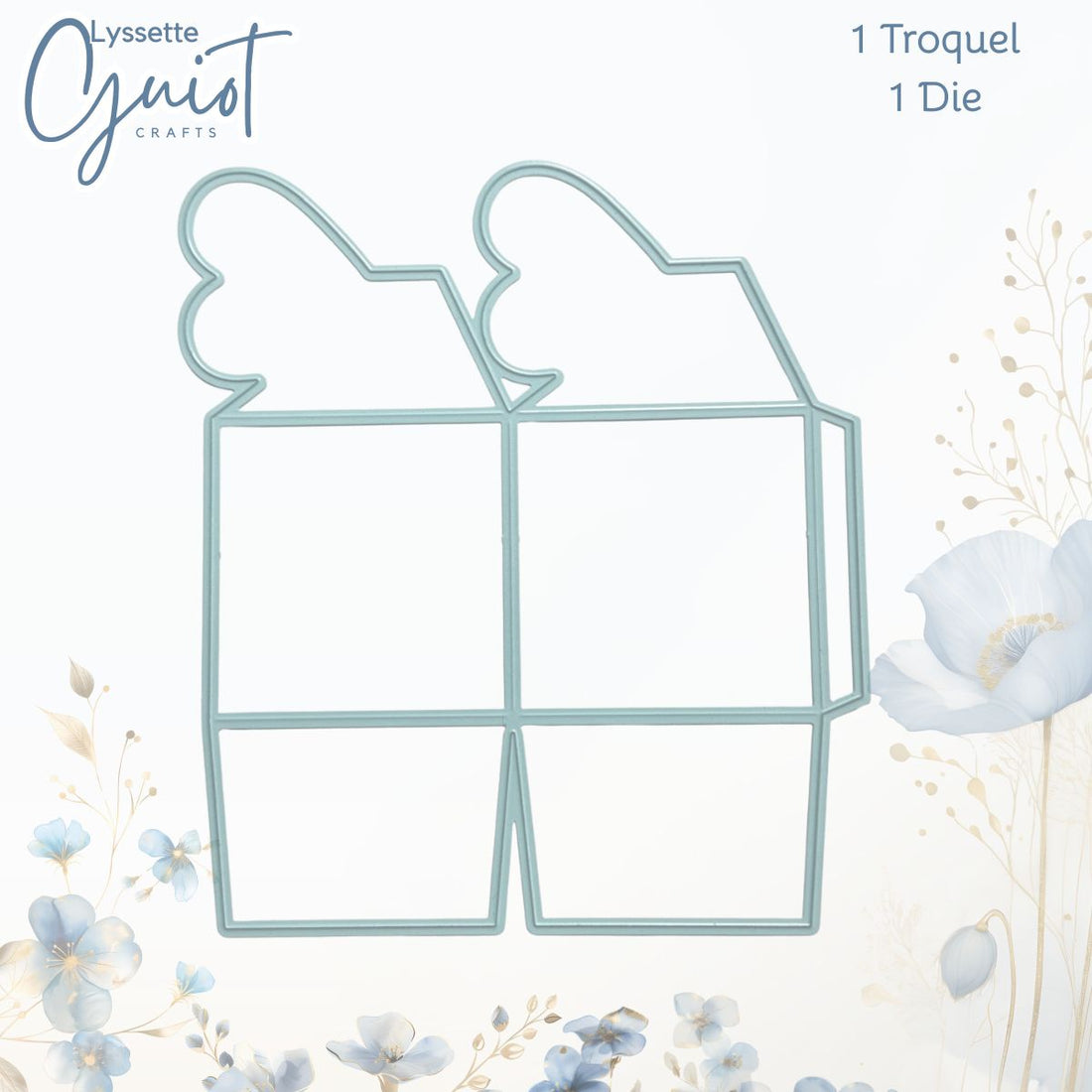 Troquel de Cajita con Cierre de Corazón Dados de Corte / Suajes / Troqueles Lyssette Guiot Crafts