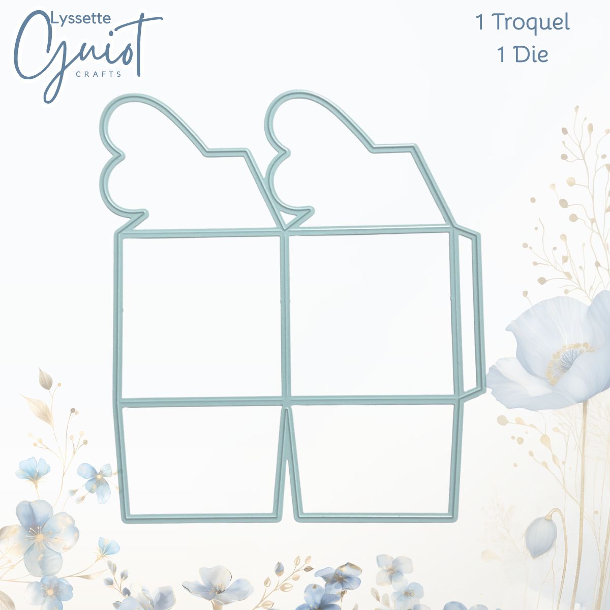 Troquel de Cajita con Cierre de Corazón Dados de Corte / Suajes / Troqueles Lyssette Guiot Crafts