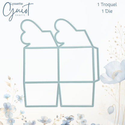 Troquel de Cajita con Cierre de Corazón Dados de Corte / Suajes / Troqueles Lyssette Guiot Crafts