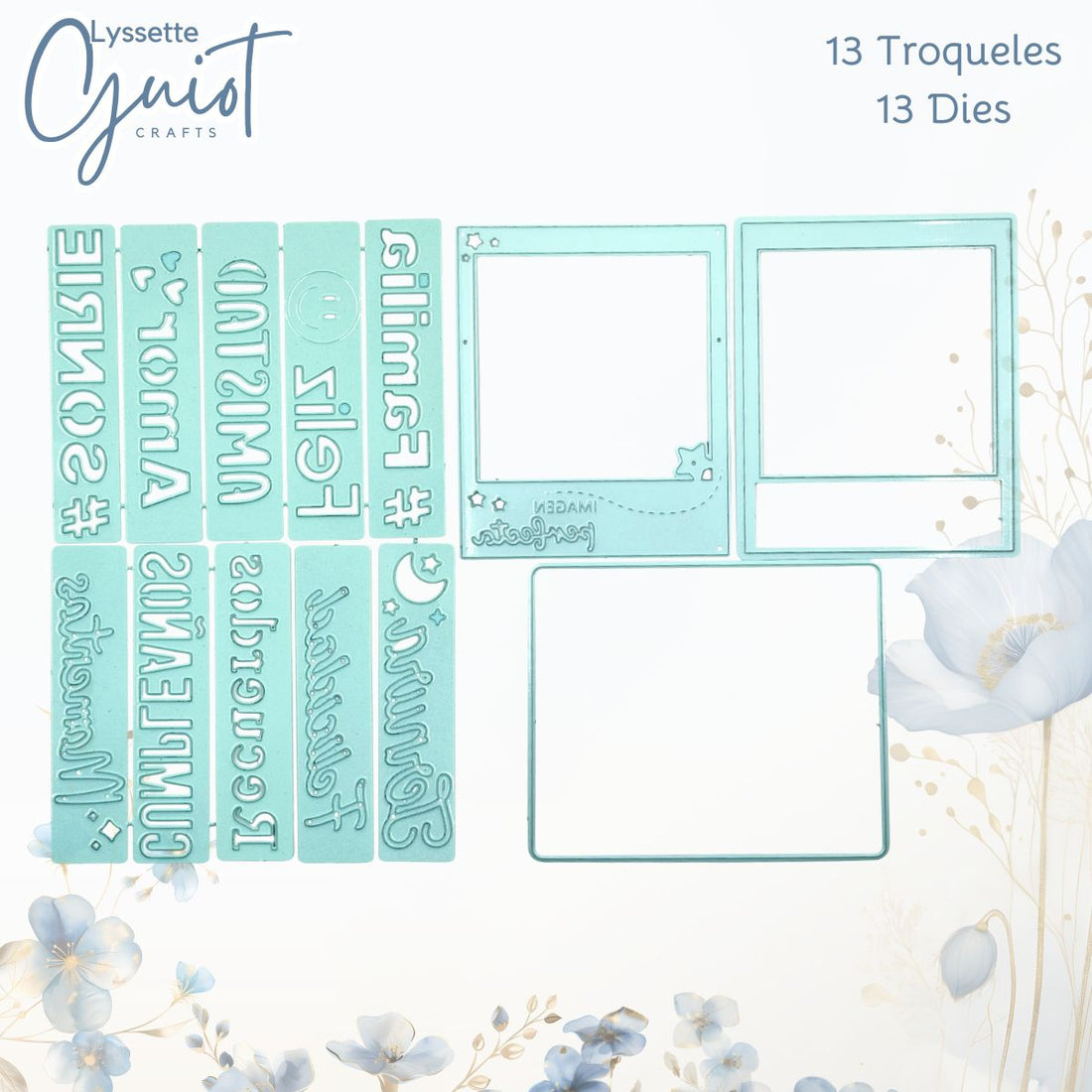 Set de Troqueles de Marcos Polaroid Personalizables Troqueles Lyssette Guiot Crafts