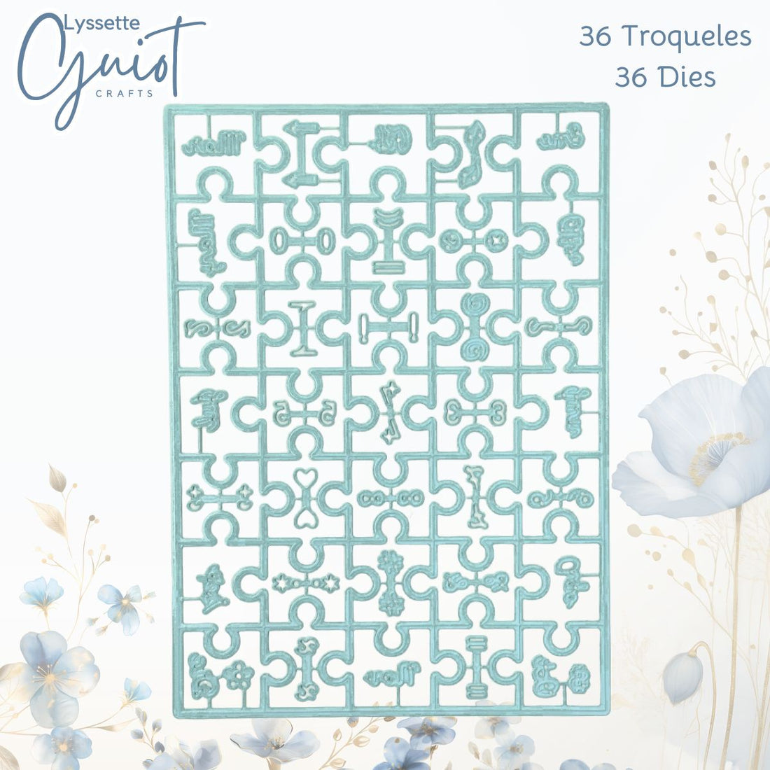 Set de Troqueles Rompecabezas con Meses, Números y Símbolos Troqueles Lyssette Guiot Crafts