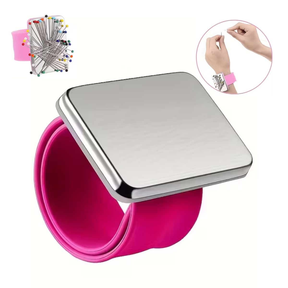 Pulsera Magnética Multiusos Rosa Costura Hobbees