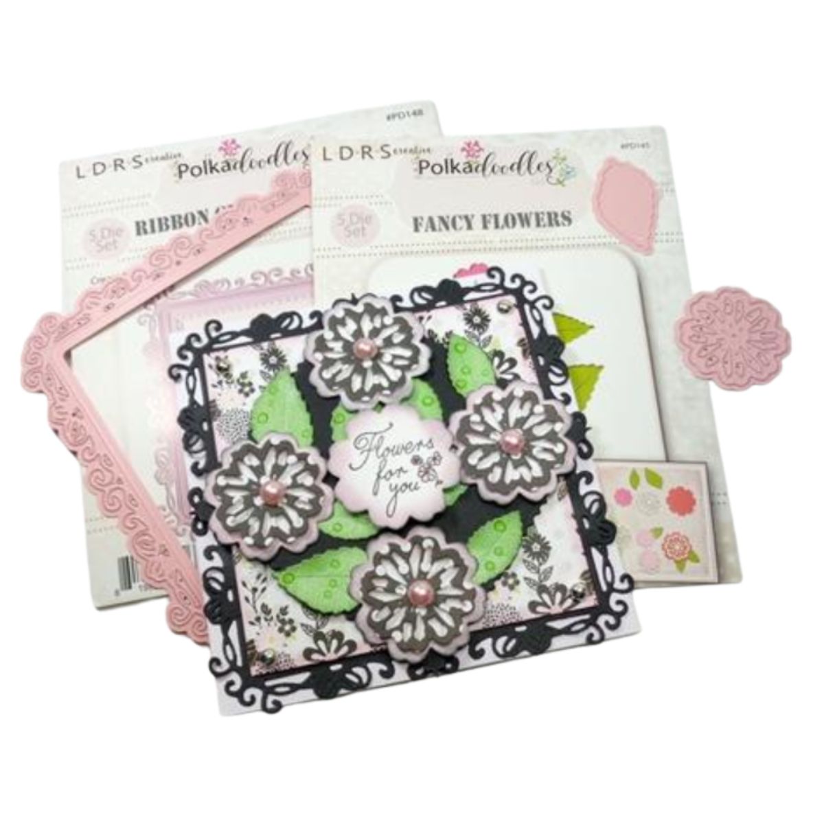 Polkadoodles Ribbon Frame Dies / Suaje de Corte de Marco y Orillas Dados de Corte / Suajes / Troqueles LDRS Creative
