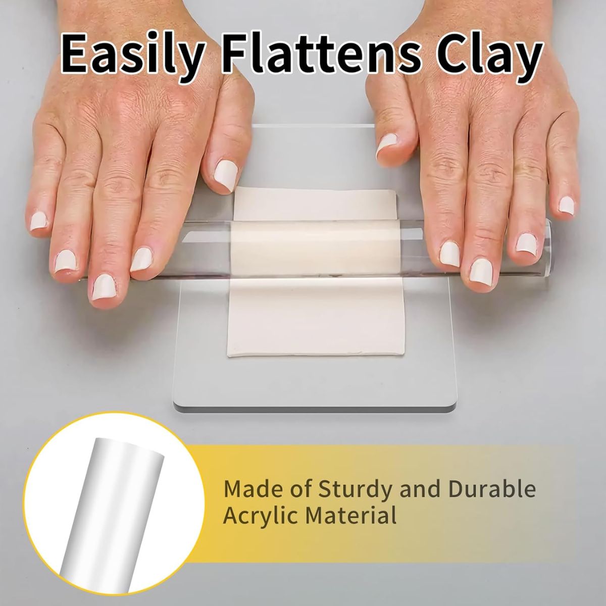 Acrylic Clay Roller / Rodillo de Acrílico para Arcilla Herramientas para Modelado Sculpey