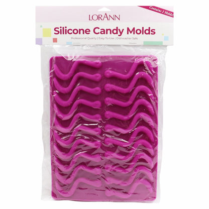 Silicone Gummy Worm Molds / 2 Moldes de Silicón para Dulces Gusanitos Repostería Lorann Gourmet
