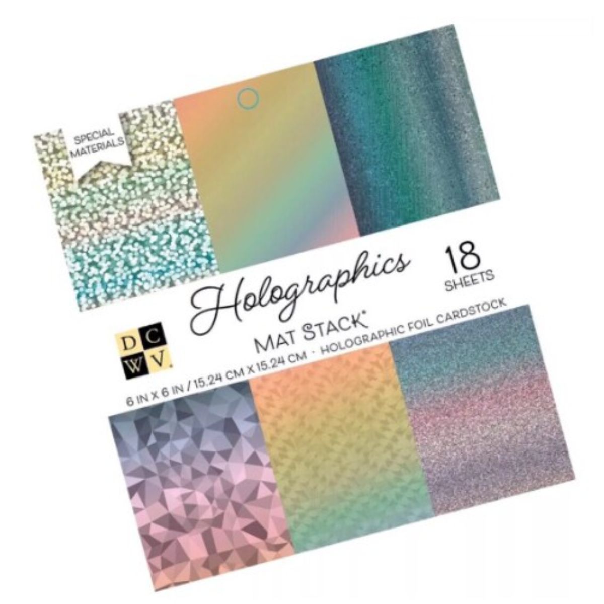 Cardstock Stack 6&quot;X6&quot; Holographics / Block De Cartulinas Holográficas Papel DCWV