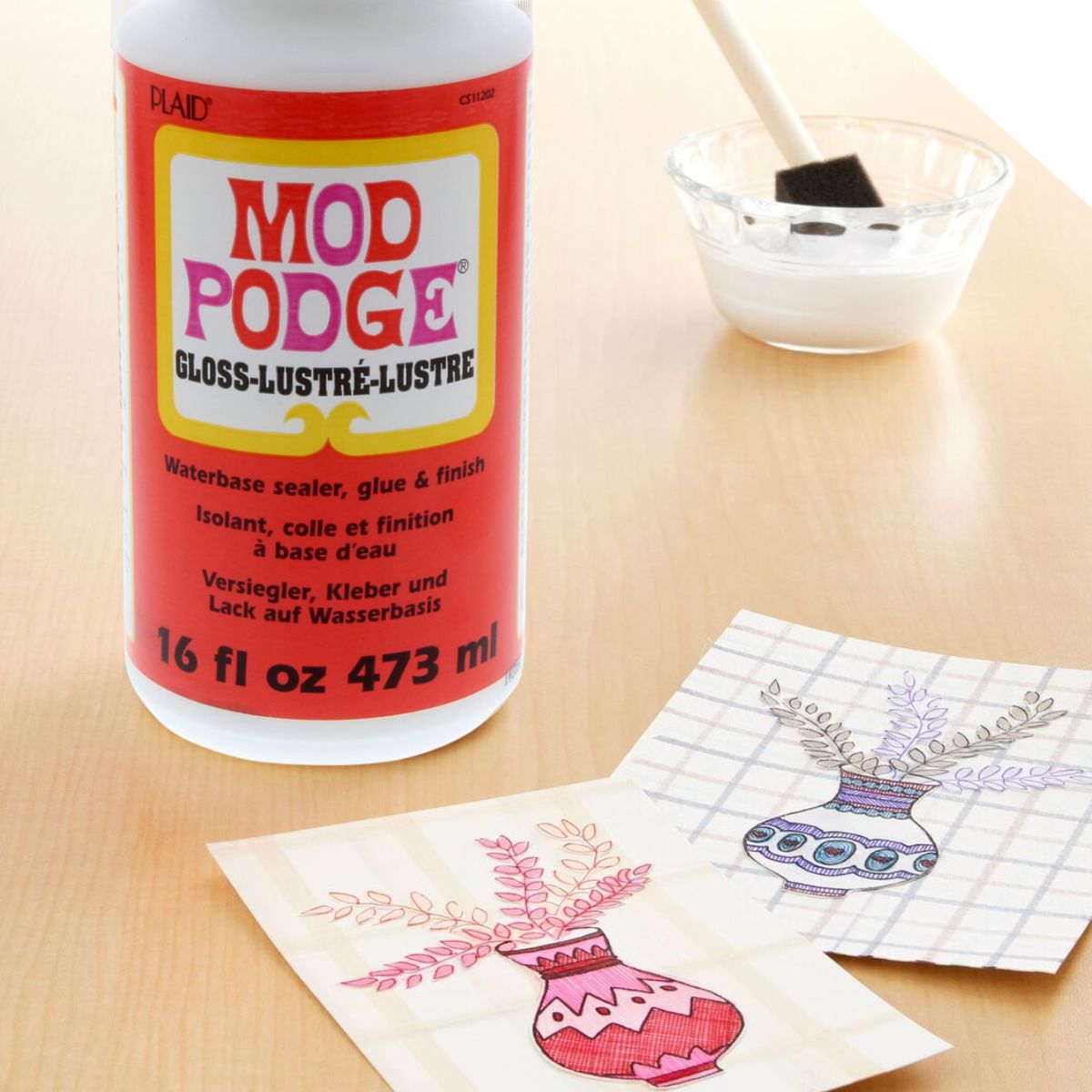 Mod Podge Gloss 473 ml / Pegamento Barniz Sellador Acabado Brillante Adhesivos / Pegamentos Plaid