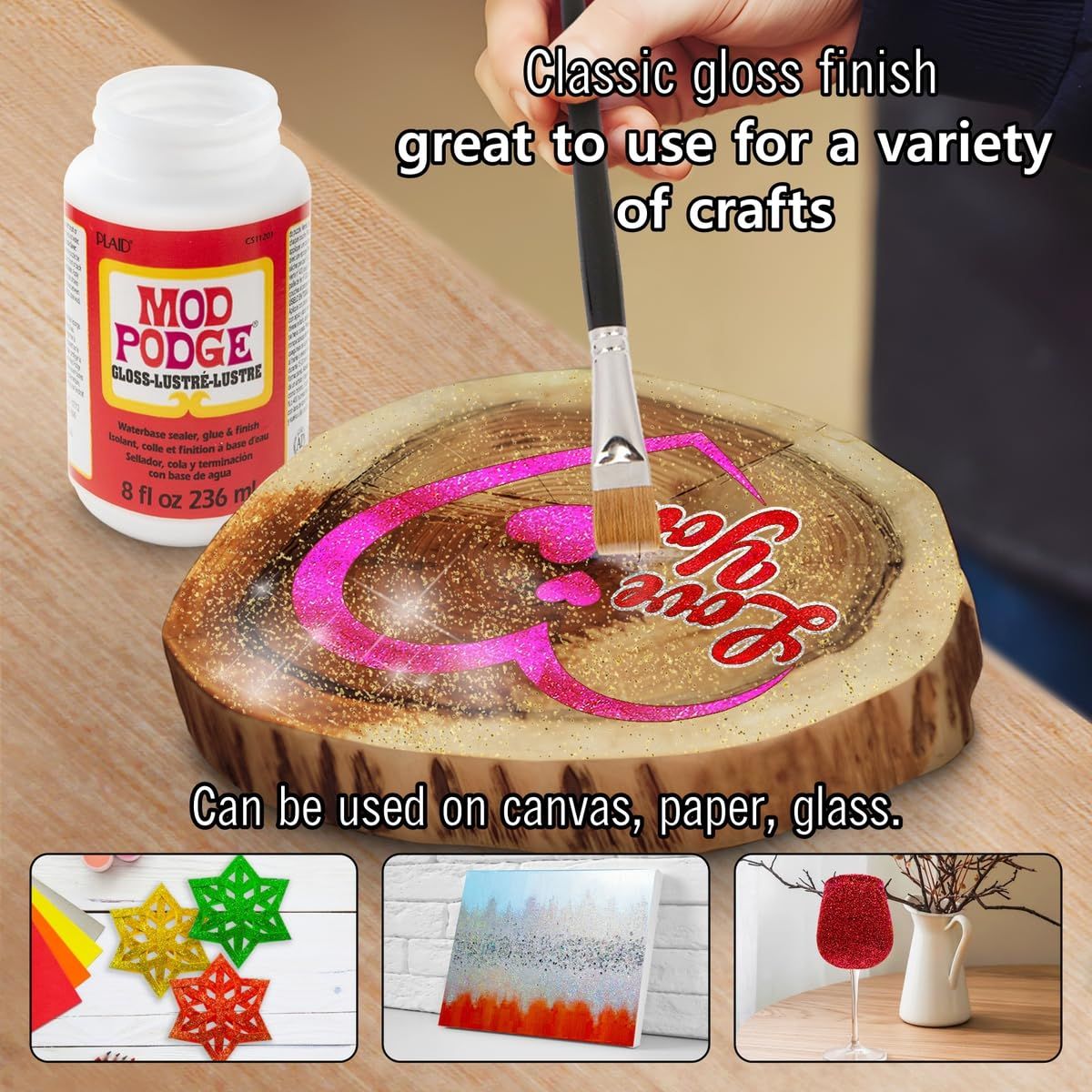 Mod Podge Gloss 473 ml / Pegamento Barniz Sellador Acabado Brillante Adhesivos / Pegamentos Plaid