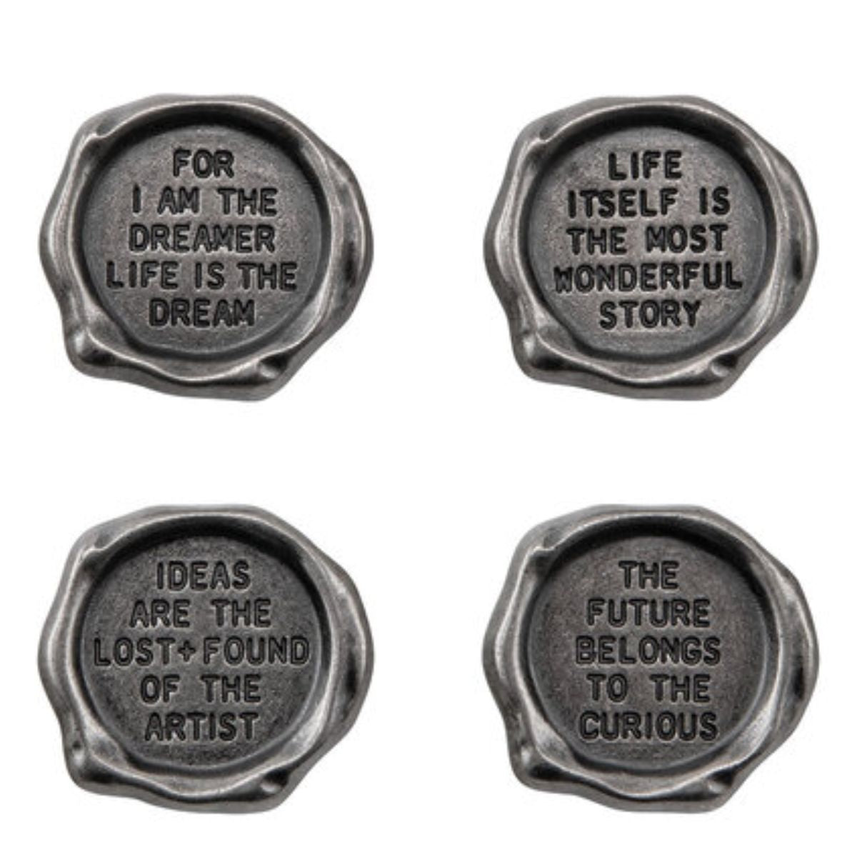 Idea-Ology Metal Quote Seals / Sellos de Metal Tipo Lacre Adornos / Embellishments Tim Holtz - Advantus