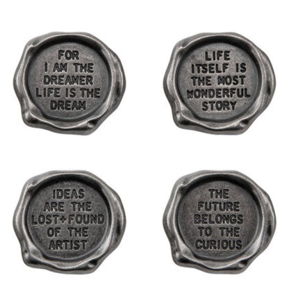 Idea-Ology Metal Quote Seals / Sellos de Metal Tipo Lacre Adornos / Embellishments Tim Holtz - Advantus