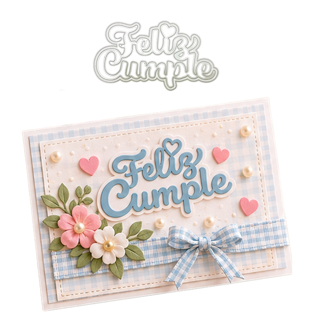 Suaje de Feliz Cumple con Corazón Dados de Corte / Suajes / Troqueles Hobbees
