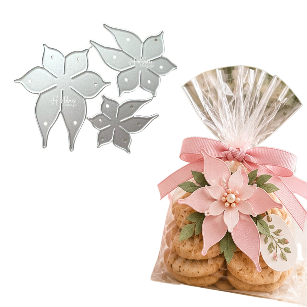 Suaje de Flor de Pascua 3D Dados de Corte / Suajes / Troqueles Hobbees