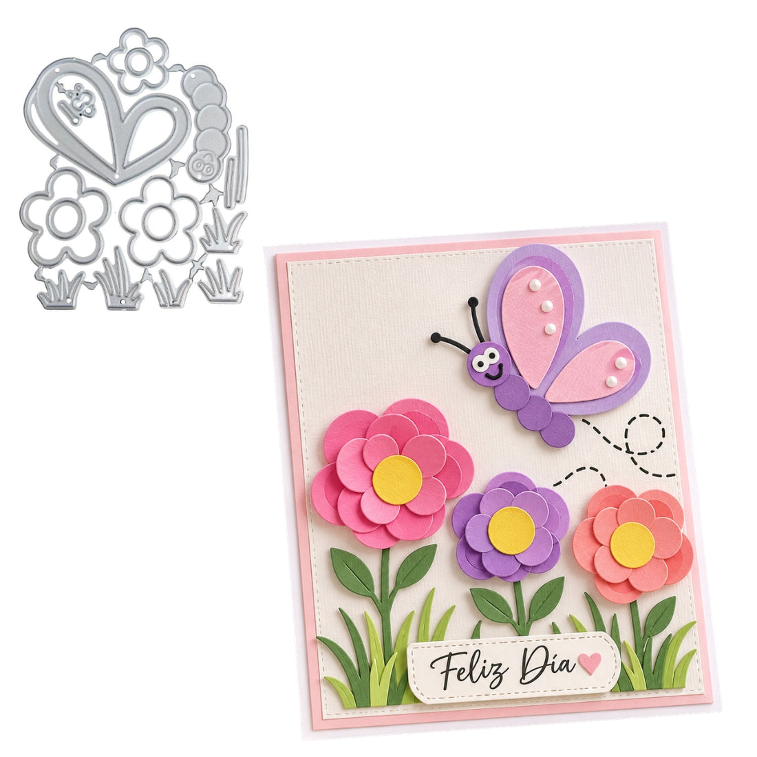Suaje de Mariposa y Flores
