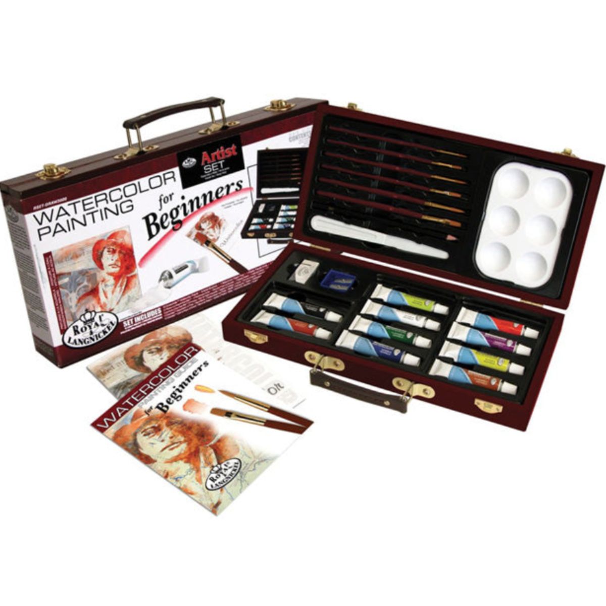 Beginner Watercolor Painting Wooden Box Set  / Set de Acuarelas para Principiantes Acuarela Royal Langnickel