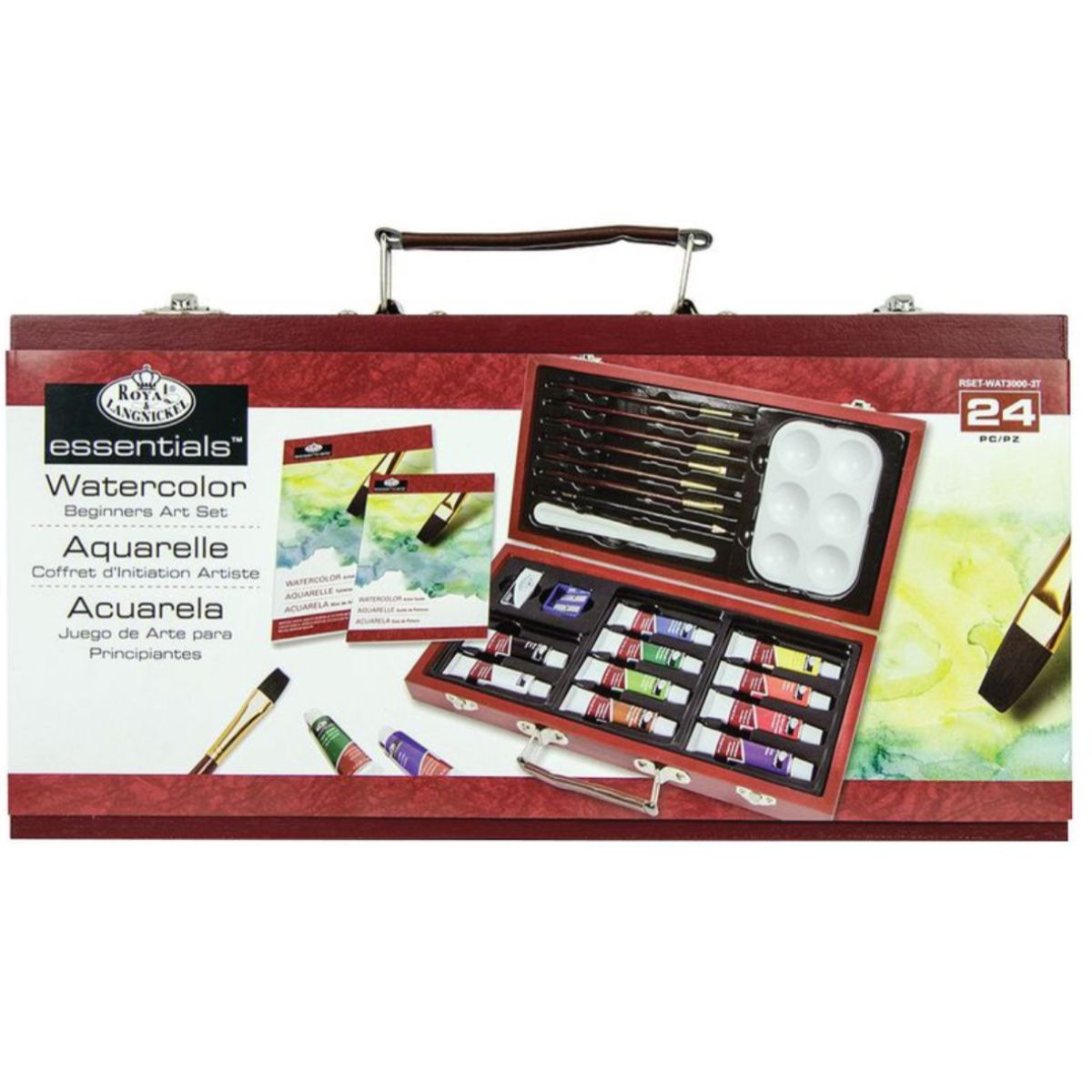 Beginner Watercolor Painting Wooden Box Set  / Set de Acuarelas para Principiantes Acuarela Royal Langnickel