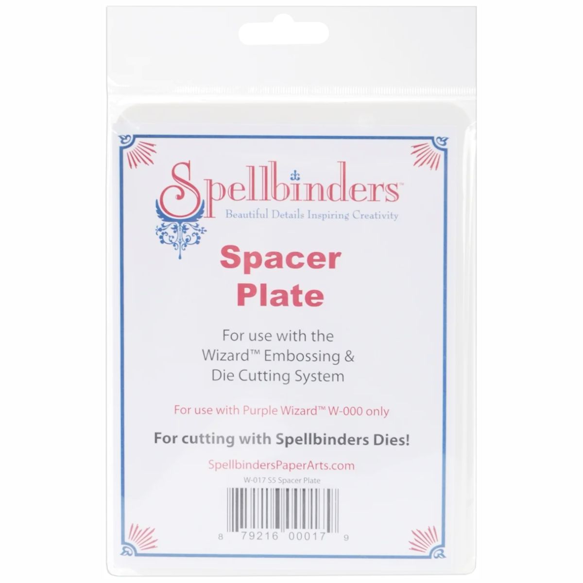 Wizard S5 Die Spacer Plate  / Placa de Apoyo para Elementos Intrincados Accesorios para Suajadoras Spellbinders