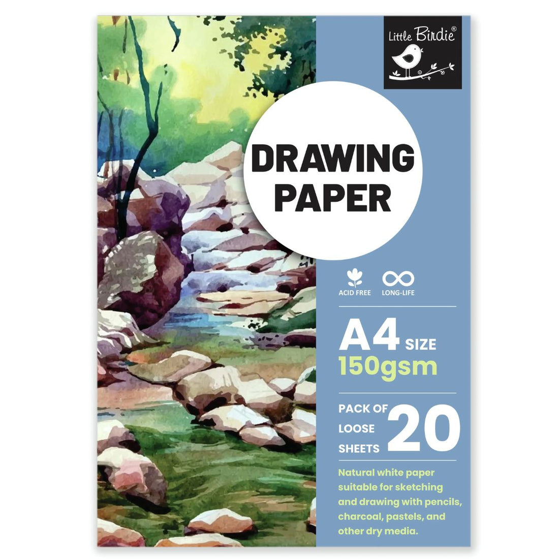 A4 Drawing Paper / Papel para Dibujo 150gsm Papel para Arte Little Birdie