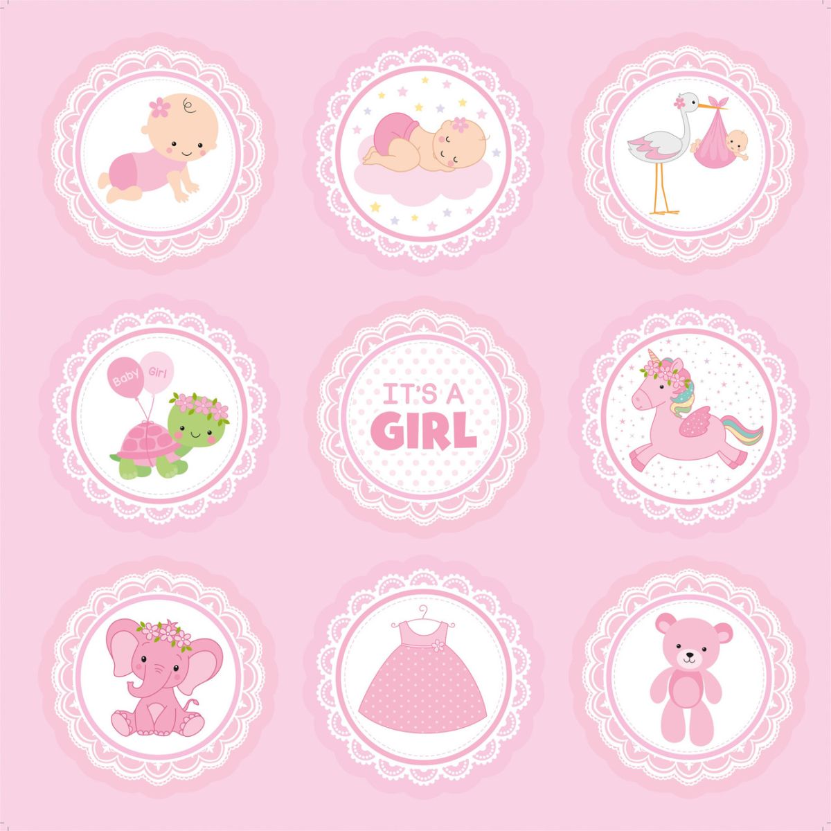 Baby Girl Cardstock Pack 6&quot; / Paquete de 24 Hojas de Cartulina Pequeño Milagro Niña Papel Little Birdie