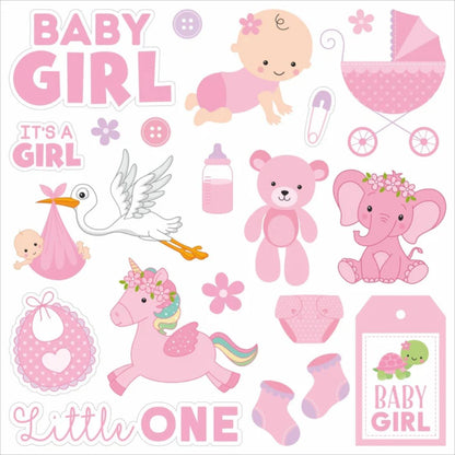 Baby Girl Cardstock Pack 6&quot; / Paquete de 24 Hojas de Cartulina Pequeño Milagro Niña Papel Little Birdie