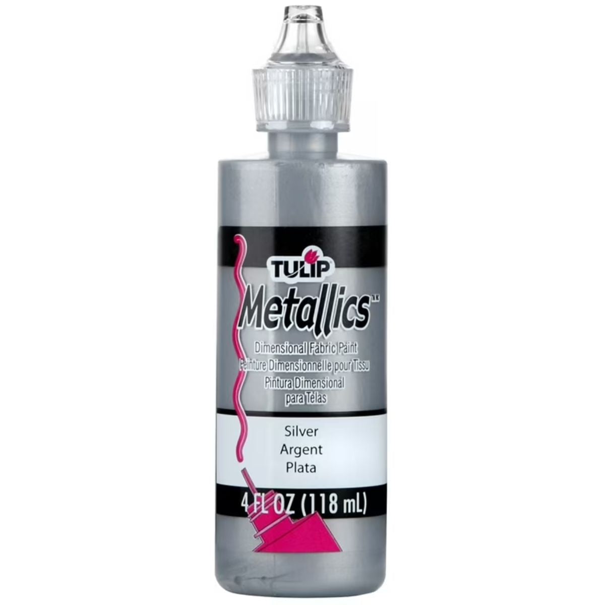 Dimensional Fabric Paint Metallics Silver / Pintura Dimensional para Tela Plata Pintura para Tela Tulip