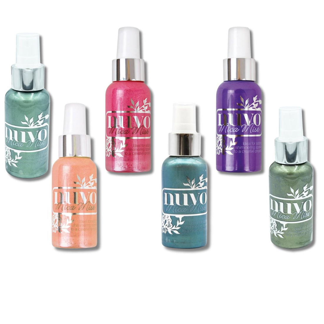 Mica Mist Bundle / Paquete de 6 Pinturas Metálicas Brillantes Pintura y Medios Mixtos Nuvo