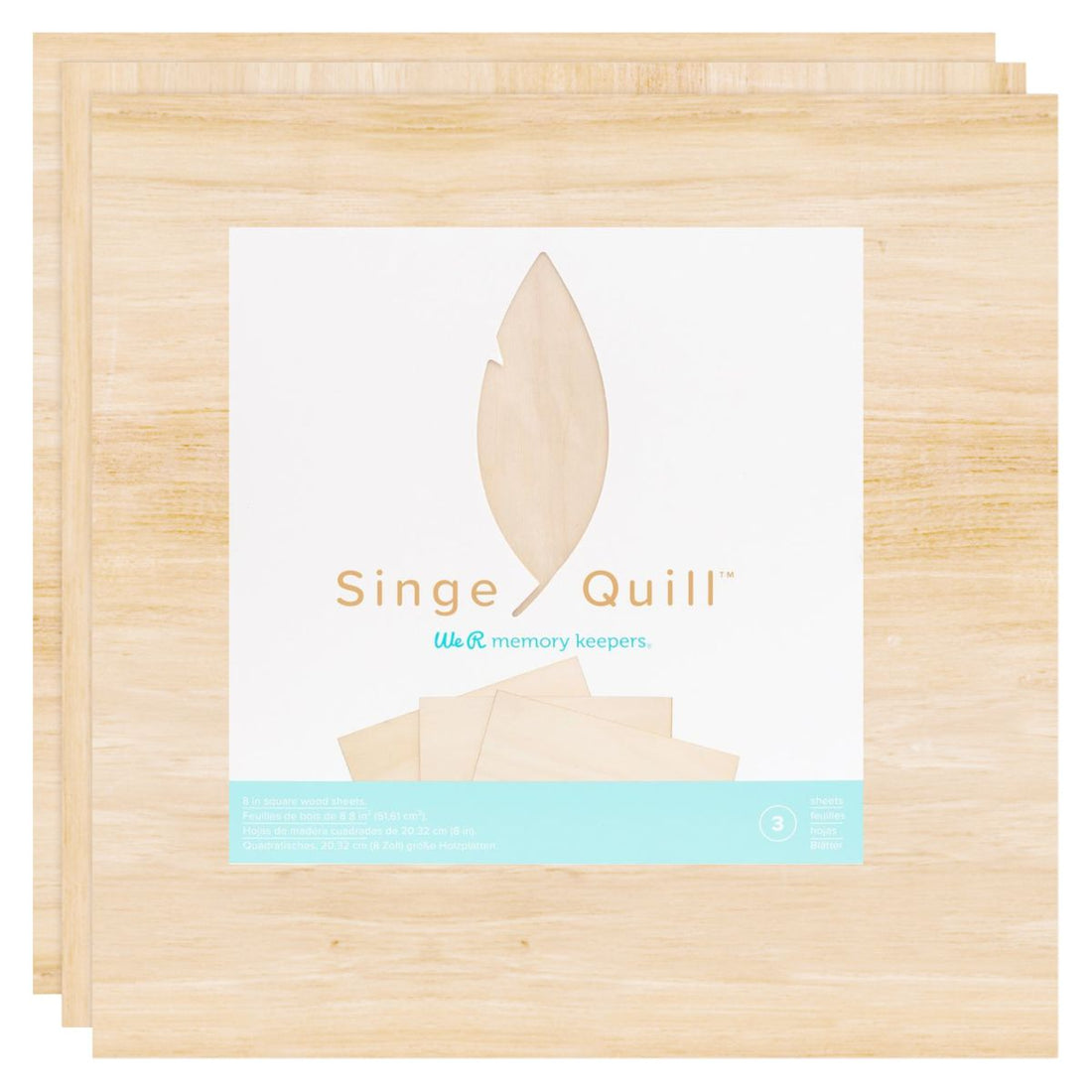 Singe Quill Veneer Sheets 8&quot; / Láminas de Chapa de Madera Accesorios We R Makers